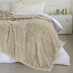 Rackhams Chunky Cord Waffle Plush Heavy Blanket - 127cm x 152cm - Silver - thumbnail 6