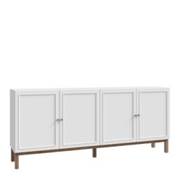 Rackhams Wensley 4 Door 1 Drawer Sideboard in Light Grey and Oak - Grey & Oak - 199.3 - 1
