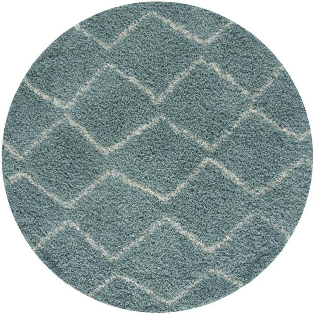 Rackhams Moroccan Duck Egg Blue Shaggy Rug - 850 - Ø 120 cm - image 1