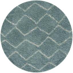 Rackhams Moroccan Duck Egg Blue Shaggy Rug - 850 - Ø 120 cm - thumbnail 1