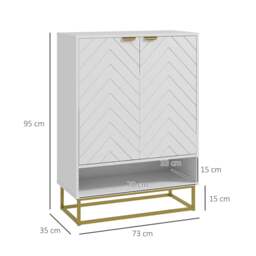 Rackhams Shoe Storage Cabinet, Modern Shoe Cupboard with Open Shelf, Adjustable Shelf, 6 Vents, Shoe Rack for 12 Pairs of Shoes - thumbnail 3