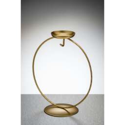 Rackhams Circular Metal Ornament Stand with Tea Light Holder - Gold