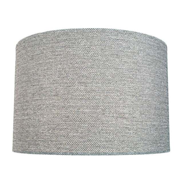 Rackhams Modern and Sleek 30cm Width Light Grey Linen Fabric Drum Lamp Shade 60w Maximum - image 1