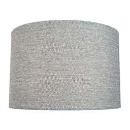 Rackhams Modern and Sleek 30cm Width Light Grey Linen Fabric Drum Lamp Shade 60w Maximum - thumbnail 1