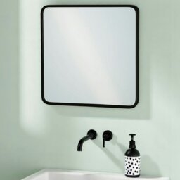 Rackhams Shoreditch Square Wall Mounted Black Framed Bathroom Mirror 40 x 40cm