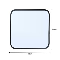 Rackhams Shoreditch Square Wall Mounted Black Framed Bathroom Mirror 40 x 40cm - thumbnail 2