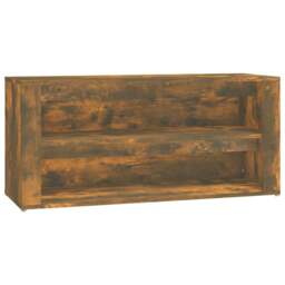 Rackhams Shoe Rack Smoked Oak 100x35x45 cm Engineered Wood - thumbnail 2