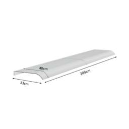 Rackhams 1M / 1.2M / 1.6M / 2M Frosted Awning Canopy for Window and Door - 200 cm - thumbnail 1