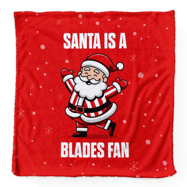 Rackhams Santa is a Blades Football Fan - Luxury Fleece Blanket 150cm X 150cm - image 1