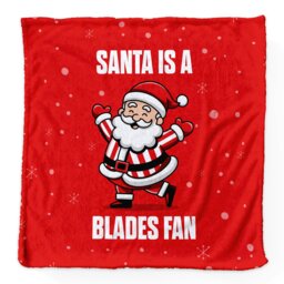 Rackhams Santa is a Blades Football Fan - Luxury Fleece Blanket 150cm X 150cm
