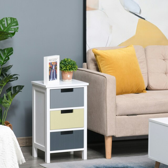 Rackhams 3 Drawer Colourful Storage Cabinet Tower Dresser Chest Organiser Home - Multi-Colored - 3 - image 1