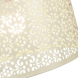 Rackhams Marrakech Designed Cream Metal Pendant Light Shade with Floral Decoration - thumbnail 4