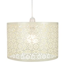 Rackhams Marrakech Designed Cream Metal Pendant Light Shade with Floral Decoration - thumbnail 2