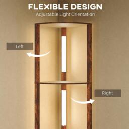 Rackhams Corner Floor Lamp with Dimmable Warm White LED Light, Rustic Brown - Yes - MDF - Floor Lamp - thumbnail 6