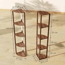 Rackhams Corner Floor Lamp with Dimmable Warm White LED Light, Rustic Brown - Yes - MDF - Floor Lamp - thumbnail 5