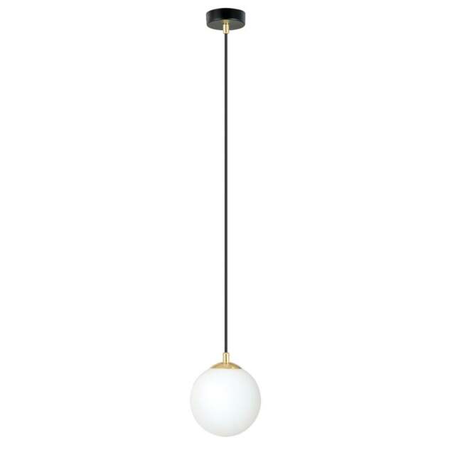 Rackhams ROYAL  Pendant lamp 1 x E14  Black, gold with White Shade - image 1