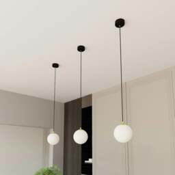 Rackhams ROYAL  Pendant lamp 1 x E14  Black, gold with White Shade - thumbnail 6