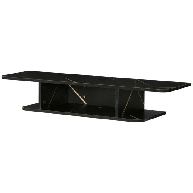 "Rackhams Floating TV Unit Stand for TVs up to 40"", Wall Mounted Media Console with Storage Shelf, Entertainment Center, Black" - image 1