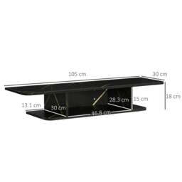 "Rackhams Floating TV Unit Stand for TVs up to 40"", Wall Mounted Media Console with Storage Shelf, Entertainment Center, Black" - thumbnail 3
