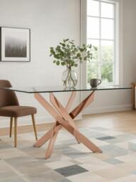 Rackhams Allure Rectangular Rose Gold Dining Table