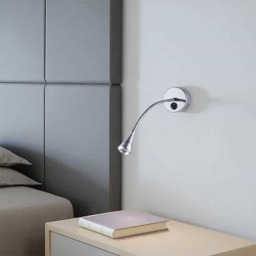 Rackhams Baresi 3 Watt LED Polished Chrome Flexible Reading Lamp - thumbnail 3