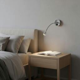 Rackhams Baresi 3 Watt LED Polished Chrome Flexible Reading Lamp - thumbnail 1