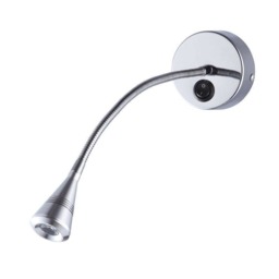 Rackhams Baresi 3 Watt LED Polished Chrome Flexible Reading Lamp - thumbnail 2