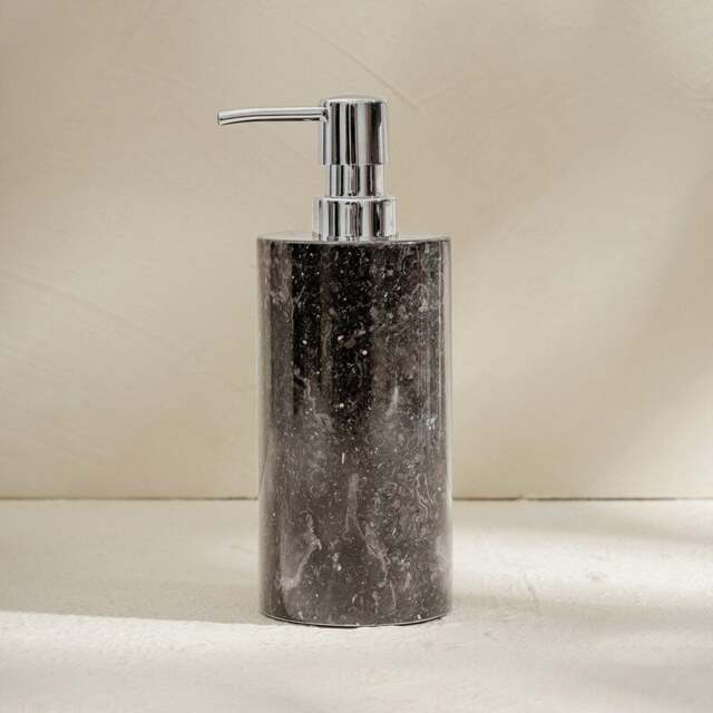 Rackhams Marble Soap Dispenser With Premium Metal Pump - Black - image 1