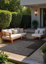 Rackhams Kona Black Reversible Rug – Indoor & Outdoor - 160X230 cm - thumbnail 5
