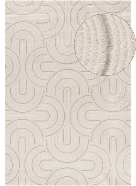 Rackhams Carmel Cream-Grey Geometric Rug - 6070 - 120X170 cm - image 1