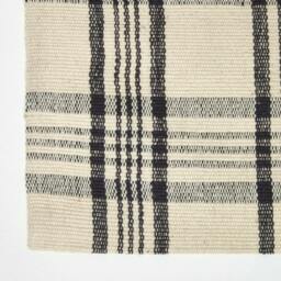 Rackhams Logan Black and White Tartan Check Non-Slip 100% Wool Rug - 70 x 120 cm - thumbnail 3