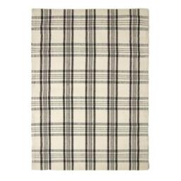 Rackhams Logan Black and White Tartan Check Non-Slip 100% Wool Rug - 70 x 120 cm - thumbnail 2