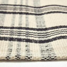 Rackhams Logan Black and White Tartan Check Non-Slip 100% Wool Rug - 70 x 120 cm - thumbnail 4