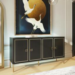 Rackhams MIA Large Sideboard - Black / Bronze - thumbnail 1