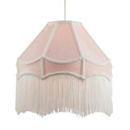 Rackhams Traditional Victorian Empire 40cm Lamp Shade in Soft Pink with Tassels - thumbnail 2