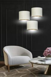 Rackhams HILDE Pendant lamp 3 x E27 Black with White Shade - thumbnail 6