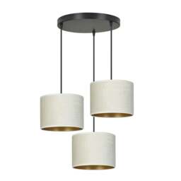 Rackhams HILDE Pendant lamp 3 x E27 Black with White Shade