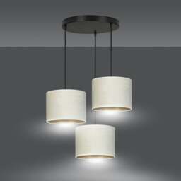 Rackhams HILDE Pendant lamp 3 x E27 Black with White Shade - thumbnail 4