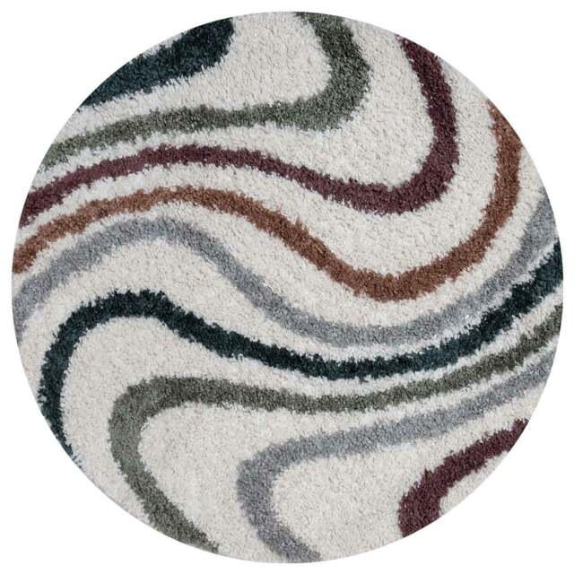 Rackhams Moodi Shaggy Multicolour Mirage Rug - Ø 120 cm - image 1