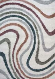 Rackhams Moodi Shaggy Multicolour Mirage Rug - Ø 120 cm - thumbnail 2