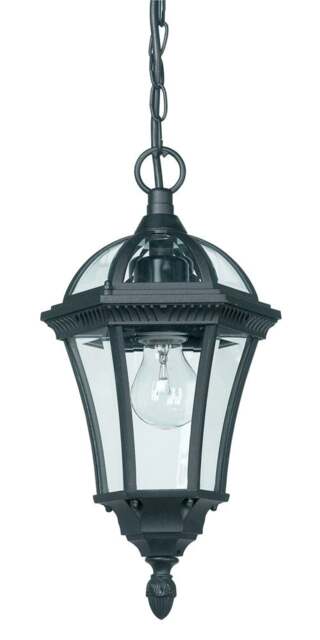 Rackhams Black Exterior Hanging Porch Lantern Pendant Light