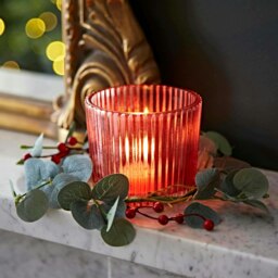 Rackhams Pink Recycled Glass Tea Light Holder - Glass - thumbnail 3