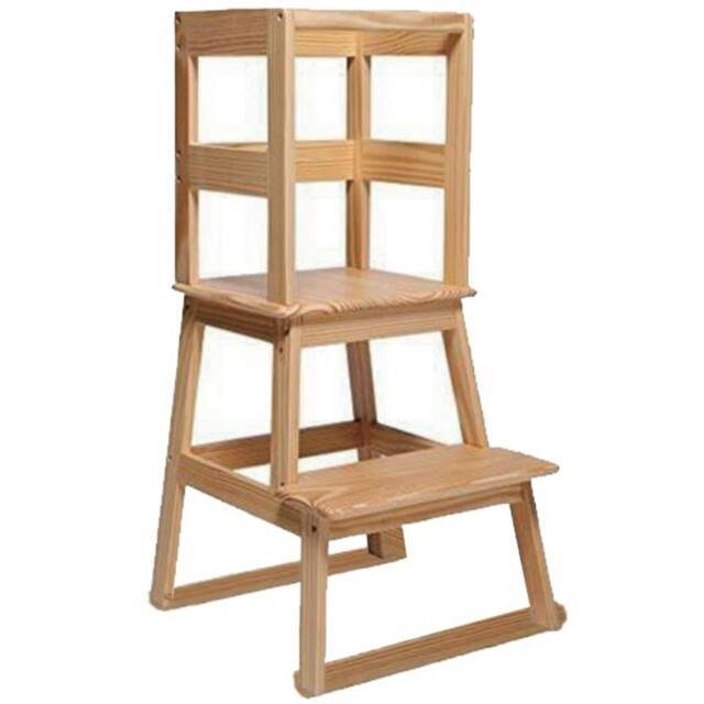 Rackhams Wooden Childrens Toddler Learning Step Stool Stairs Ladder Kitchen Helper Tower - image 1