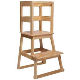 Rackhams Wooden Childrens Toddler Learning Step Stool Stairs Ladder Kitchen Helper Tower - thumbnail 1