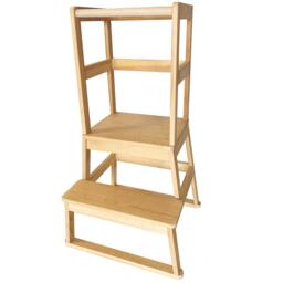 Rackhams Wooden Childrens Toddler Learning Step Stool Stairs Ladder Kitchen Helper Tower - thumbnail 4