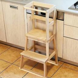 Rackhams Wooden Childrens Toddler Learning Step Stool Stairs Ladder Kitchen Helper Tower - thumbnail 3