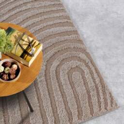 Rackhams High Pile Beige Rug Pigment – Geometric Design - 80X120 cm - thumbnail 6