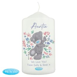 Rackhams Personalised Me To You Floral Pillar Candle - thumbnail 1