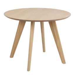 Rackhams Townsville Round Dining Table in White and Oak - Brown - No - Brown
