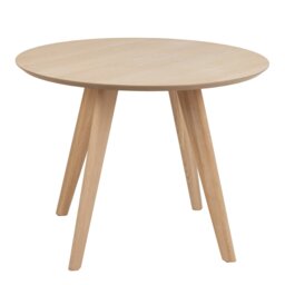 Rackhams Townsville Round Dining Table in White and Oak - Brown - No - Brown - thumbnail 2